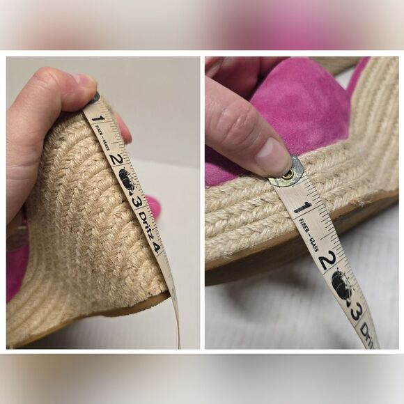 Veronica Beard Dali Platform Wedge Suede Espadrille Sandals Hot Pink Women's 10 - Picture 7 of 9